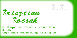 krisztian kocsak business card